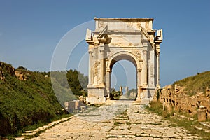 Libya Ã¢â¬â Leptis Magna, detail of huge gate photo